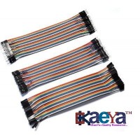 OkaeYa 3 Packs 20cm Multicolored 40 Pin Male to Female 40 Pin Male to Male 40 Pin Female to Female Breadboard Jumper Wires Ribbon Cables Kit